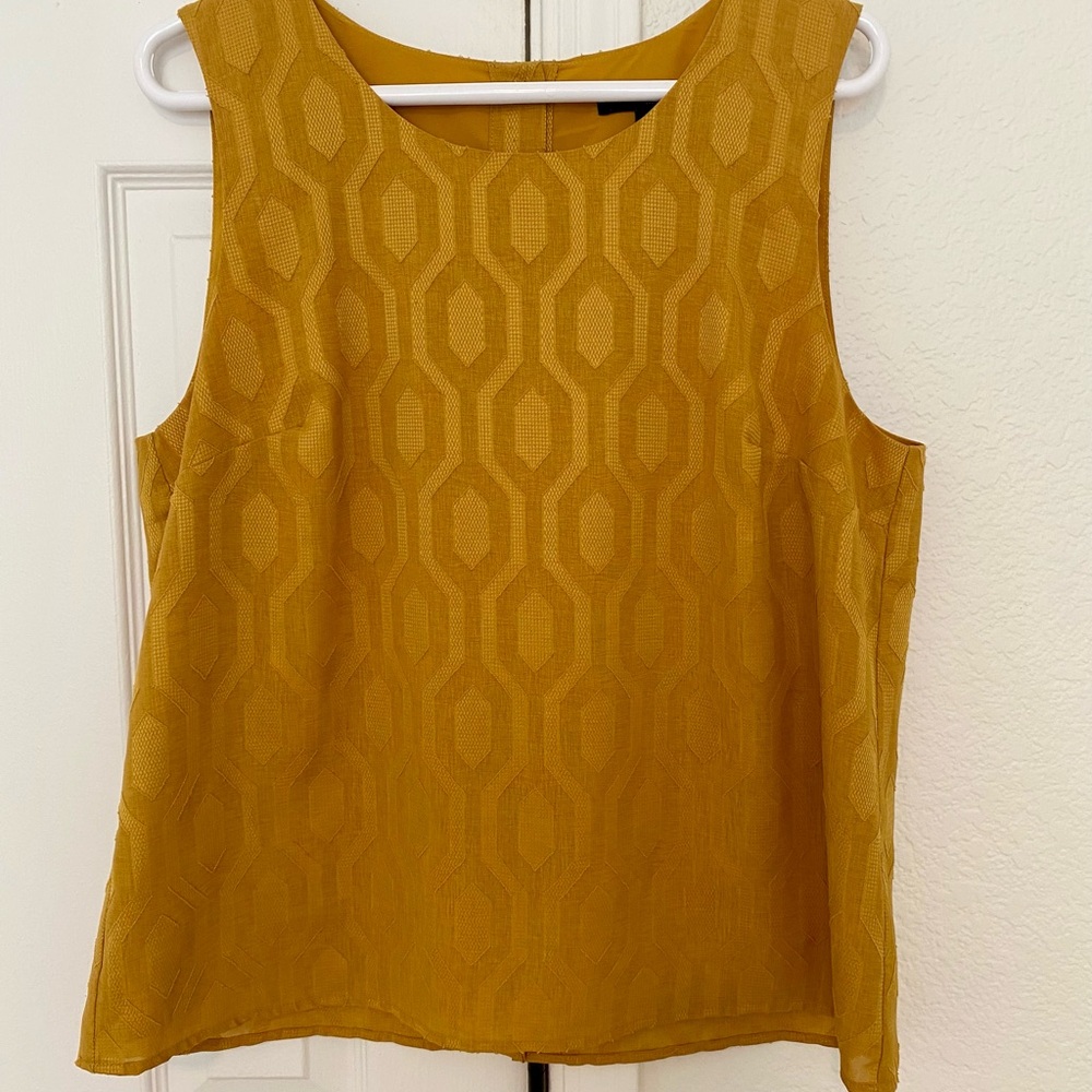 Banana Republic Gold Boxy Tank Top with Textured Pattern